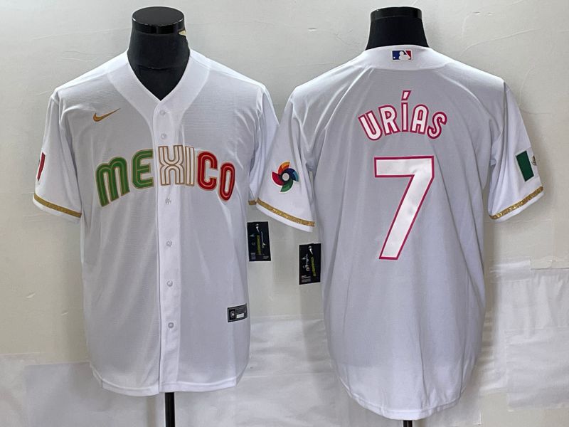 Men 2023 World Cub Mexico #7 Urias White Nike MLB Jersey style 15->more jerseys->MLB Jersey